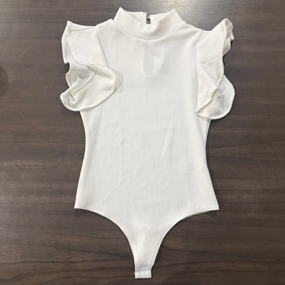 TCEC White Ribbed Bodysuit